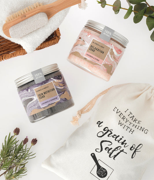 Rejuvenating Bath Gift Set - Pick & Mix 2 Bath Salt Jars with FREE Calico Bag