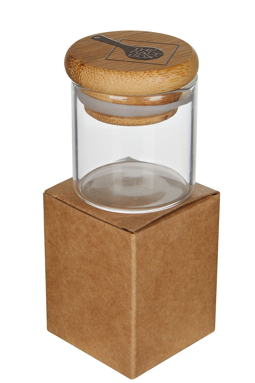 Glass jar packed in cardboard box