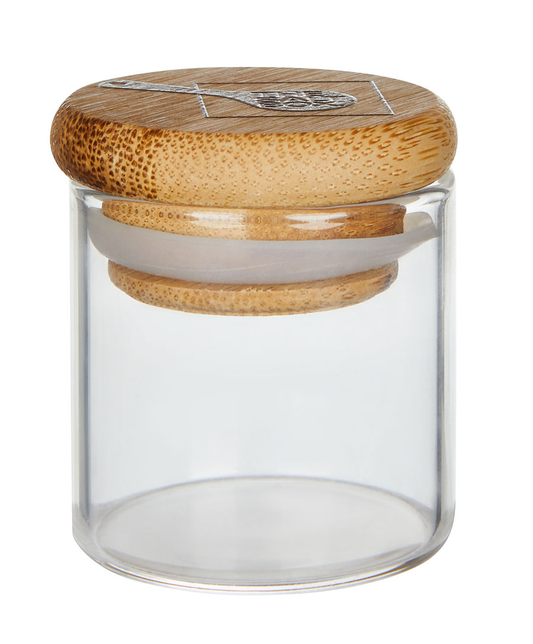 Glass jar with bamboo lid