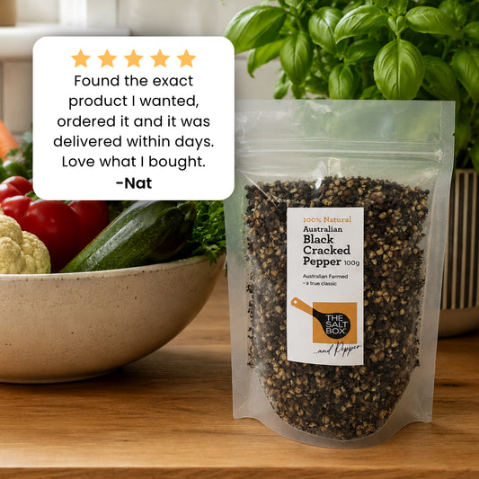 Australian Peppercorns - Black  Cracked 100g Pouch