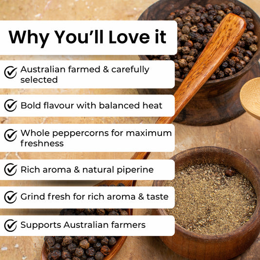 Australian Peppercorns - Black Whole 100g Pouch