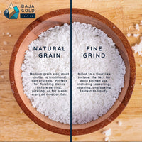 Baja Gold Signature Mineral Sea Salt - grain sizing