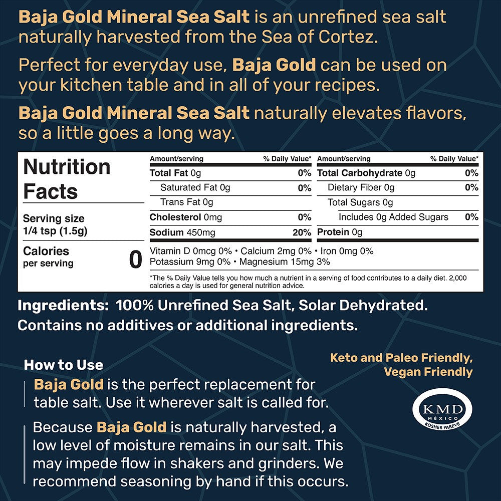 Nutrition Baja Gold Signature Mineral Sea Salt - Fine Grain 454g