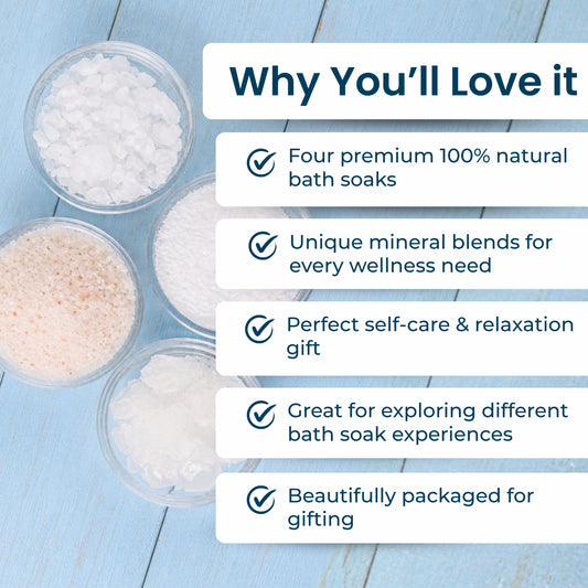 Bath Indulgence Pack - Lovely Gift  presentation of 4 of our popular bath salts