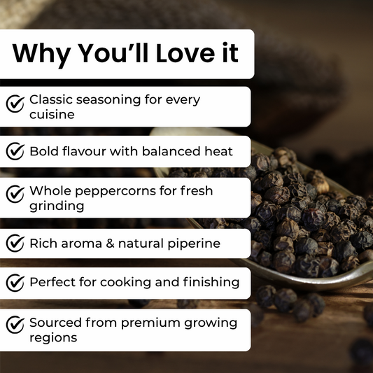 Black Peppercorns - Whole 100g Pouch