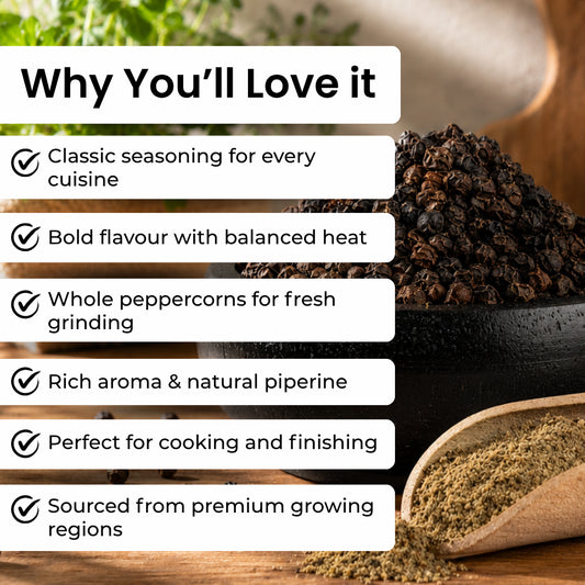 Black Peppercorns - Whole 140g Jar