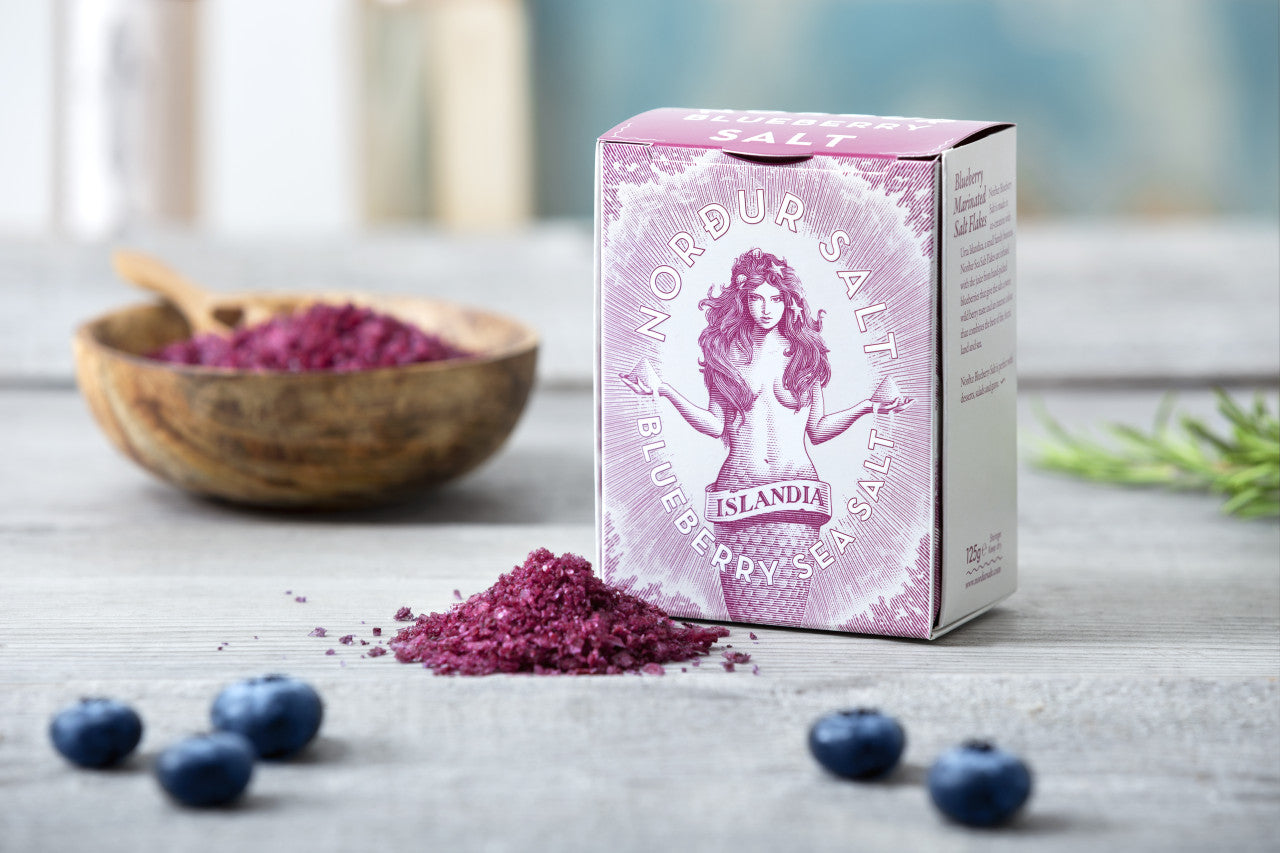 Nordur Arctic Sea Salt Flakes Blueberry Tin 100g lifestyle