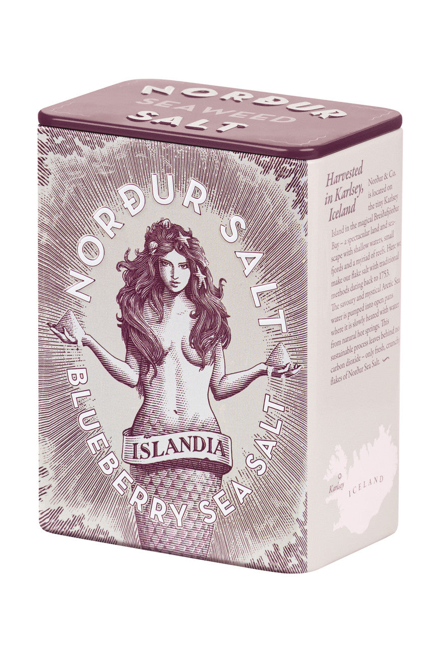 Nordur Arctic Sea Salt Flakes Blueberry Tin 100g