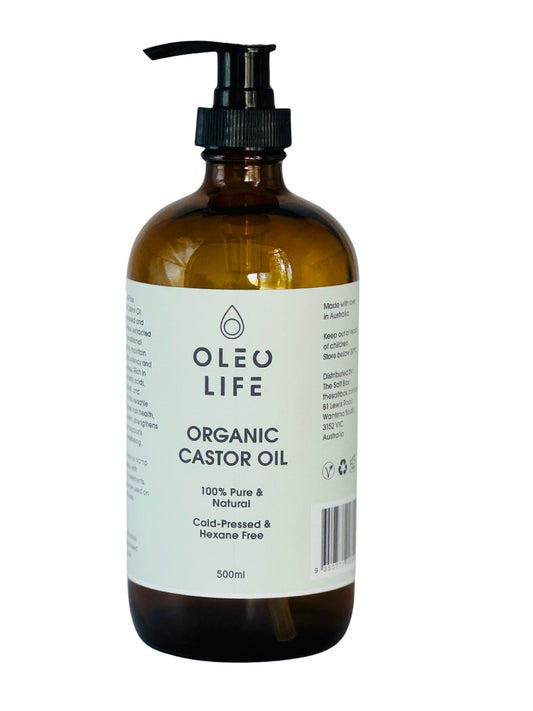 Castor Oil Organic 500ml premium glass bottle