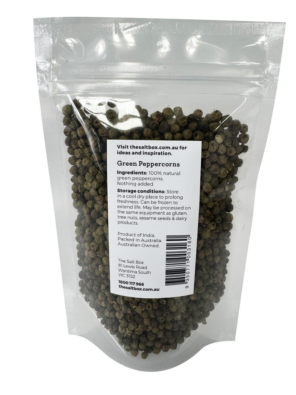 Green Peppercorns - Whole 50g Pouch back