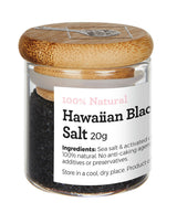 Hawaiian Black Lava Salt 20g Sample Glass Jar