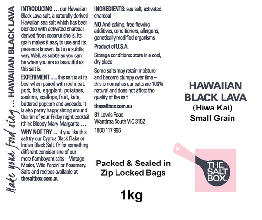 Hawaiian Black Small Grain Bulk Pack 1kg label