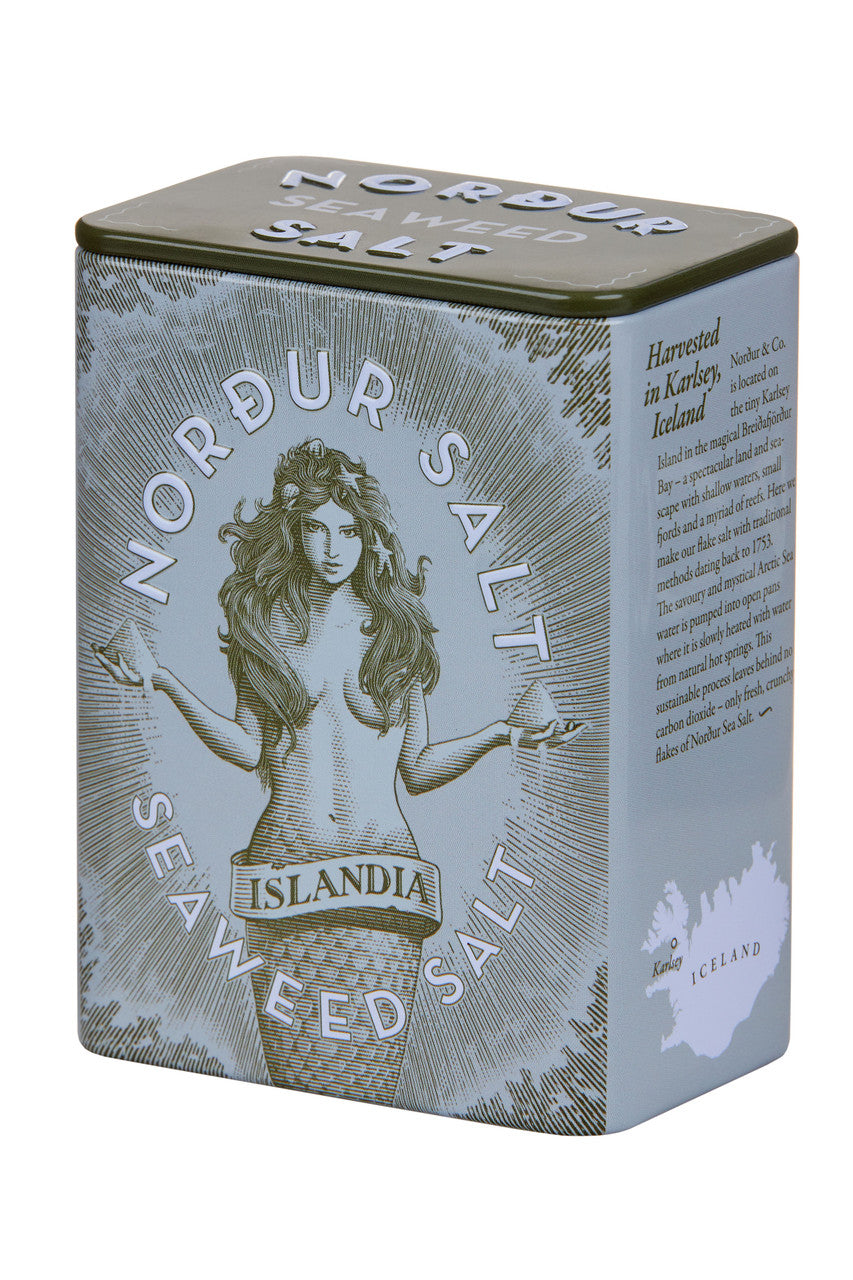Nordur Arctic Sea Salt Flakes Seaweed Tin 100g