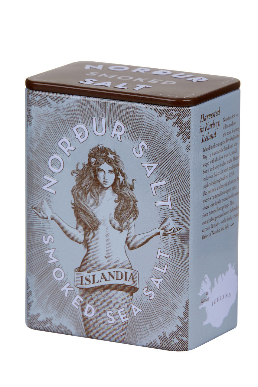 Nordur Arctic Sea Salt Flakes Smoked Tin 100g