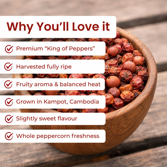 Kampot Peppercorns - Red Whole 40g Box
