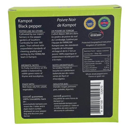 Kampot Peppercorns - Black Whole 250g Box