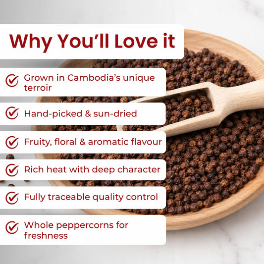 Kampot Peppercorns - Red Whole 100g Pouch