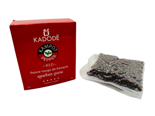 Kampot Peppercorns - Red Whole 80g Box packet