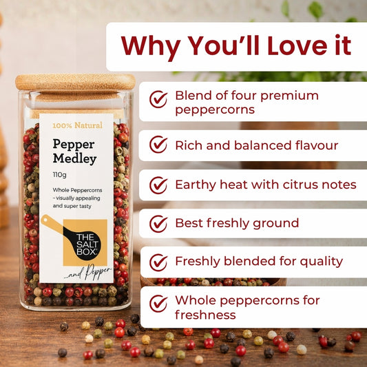 Medley Peppercorns - Whole 110g Jar