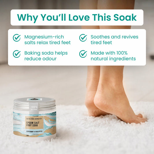 Natural Epsom Foot Soak 550g Jar