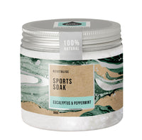 Sports Soak 380g Gift Jar Magnesium Flakes with Eucalyptus and Peppermint Essential Oils