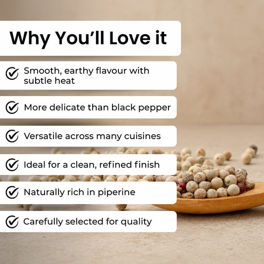 White Peppercorns - Whole 100g Pouch