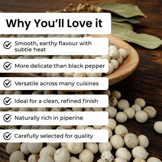 White Peppercorns - Whole 150g Jar
