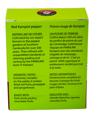 Kampot Peppercorns - Red Whole 40g Box back